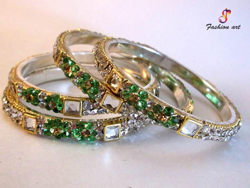 Chowki Churi - Stoned Studded Brass Bangle (6-Set's Box) Chowki Churi - Stoned Studded Brass Bangle (6-Set's Box)