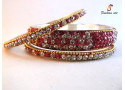 Sultan - Stoned Studded Brass Bangle (6 Set's Box)