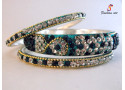 Sultan - Stoned Studded Brass Bangle (6 Set's Box)