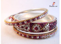 Sultan - Stoned Studded Brass Bangle (6 Set's Box)