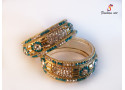 Zenab - Stoned Studded Brass Bangle (6 Set's Box)