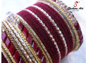 SPC 4250 - Designer Velvet Bangle (6 Colour, 6 Sets Box, 1 Box)