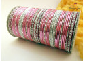Silver Set - Silver Design Metal Bangle (6 Colour, 6 Sets Box)