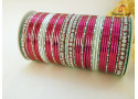Silver Set - Silver Design Metal Bangle (6 Colour, 6 Sets Box)