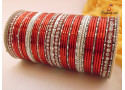 Silver Set - Silver Design Metal Bangle (6 Colour, 6 Sets Box)
