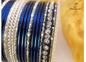 Silver Set - Silver Design Metal Bangle (6 Colour, 6 Sets Box)