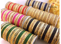 FA-20 - Stone Studded Metal Bangle (6 Colour, 6 Sets Box)