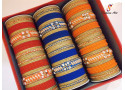 SPC-5050 - Designer Stone Studded Metal Bangle (Size: 2.10", 3 Colour, 3 Sets Box)