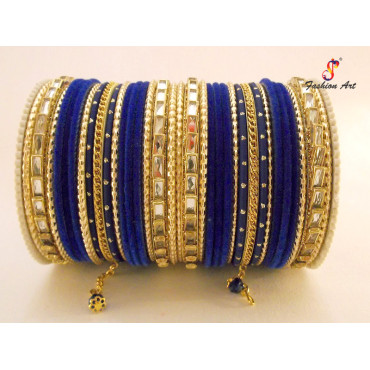SPC-6193 - Metal Bangle Set with Latkan (6 Colour, 6 Sets Box)