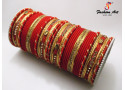 SPC DSG 2 - Thread Work Stone Studded Metal Bangle (6 Colour x 6 Sets, 1 Box)